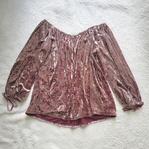 Off The Soulder Crushed Velvet Top